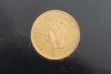 Scarce Civil War Gold Coin, minted in 1861. This large size $1.00 U.S. Gold Coin was minted in the f