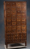 Beautiful antique quarter sawn oak File Cabinet, circa 1915, with 47 various size drawers with origi