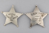 This lot consists of two Badges: (1) Deputy Sheriff 5-point ball star Badge, 2 7/8