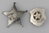 This lot consists of two Badges: (1) Constable 5-point ball star Badge, 2 3/8