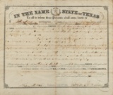 Original Land Grant signed two times by Sam Houston on the 16th day of March, 1861 in the city of Au
