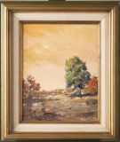 Original Oil on Board by noted artist A. K. Pruitt (1924-2009, Waxahachie, Tx.), signed and dated (1