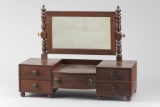 Unique antique solid mahogany chest top five drawer Shaving Stand with adjustable swivel mirror, mea