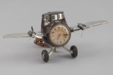 Most unusual vintage Airplane shaped Clock combination made by Sessions Clock Co., circa 1940s. Cloc