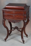 Fine Victorian Rosewood Sewing Table attributed to Manchester, Massachusetts Cabinet Maker C. Lee, c