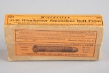 Full antique Box of Winchester .45/90 caliber Cartridges, totaling 20 rounds for Winchester Single S