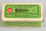 Antique unopened Box of .38 Winchester caliber Cartridges, totaling 50 rounds. Picture Box is marked