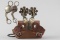 Exceptional three piece Bit and Spur set to include a pair of Spurs and matching Bit, by noted late