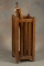 Antique Mission Oak floor model Cane or Umbrella Rack with removable metal drip pan, appears to be i