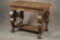 Antique quarter sawn oak claw foot Library Table, circa 1900, with drawered skirt and heavy stretche