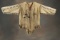 Later Doe Skin and fringed beaded Jacket with strips of beadwork on arms, some hand painting of Buff