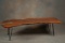 Beautiful custom made mesquite Coffee Table with inlaid turquoise in top, mounted on iron legs, has
