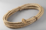 Heavy braided Leather Reata, 40 ft. long, four plait with rawhide hondo.