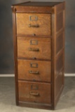Antique four drawer legal size quarter sawn oak File Cabinet, manufactured by one of the oldest comp