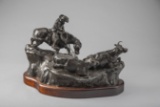 Unique western Bronze Sculpture by the late CA Artist William Moyers (1916-2010), titled 
