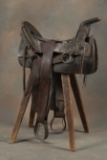 One of Dr. Kollars most prized possessions was this early period Indian used Saddle with unusual hor