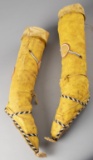 Wonderful matched pair of Apache Cactus Kicker Boots, circa 1880-1890s. Boots have light bead work a