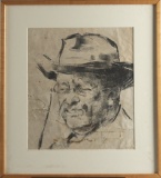 Original framed Charcoal Drawing of Teddy Roosevelt, signed at lower right by Dr. Ed Kollar, frame m