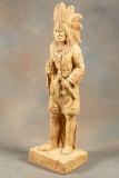 Very detailed heavy chalk Cigar Store Indian, unique eye appeal, measures 42