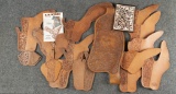 Collection of 16 S.D. Myres tooled Leather Holster Blanks, originally from his shop in El Paso. All