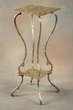 Antique cast iron/brass plated Victorian Plant Stand, circa 1890s-1900s, signed 