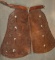Fine pair of silver spotted bull hide Bat Wing Chaps, maker marked 
