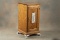 Decorative oak single door Slot Machine Stand on nickel silver feet, measures 34