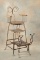 Antique Shoe Shine Stand with quarter sawn oak seat and arms, measures 51