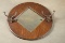 Unique antique wall hanging round Hat Rack, circa 1900, in original finish with matching cast iron h