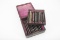 Unusual antique cased Straight Razor Set fitted for 24 Straight Razors, circa 1890-1900. Two tiers h