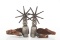 Incredible pair of large Chihuahua single mounted Spurs with hand engraved and inlaid heel bands and