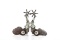 Set of full silver mounted, double mounted Spurs, believed to be maker marked with winged eagle and