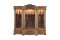 Fine R.J. Horner marked, highly carved quarter sawn oak, three door Gun Cabinet, circa 1900, in orig