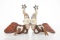 Fine pair of â€œBill Adamsonâ€ marked, double mounted Spurs, hand engraved silver overlay with arro