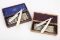 Collection of two Seven Day Sets of vintage Cased Straight Razors, one is a complete set of Sunday -