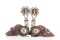 Pair of Lytle & Mower double mounted Spurs, diamond pattern, with unique diamond shaped shanks and m