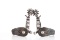 Outstanding pair of single mounted hand engraved silver overlay Spurs with Cheyenne, Wyoming split h