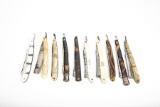 Collection of 10 vintage Straight Razors, many are marked 