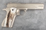 Colt Semi-Auto Pistol, 1911 Government Model, .45 ACP caliber, SN C153615, nickel finish, 5