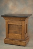 Beautiful antique quarter sawn oak Pedestal with fancy trim and inset panels, circa 1900, fantastic