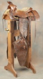 Highly tooled Saddle marked 
