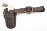 Custom tooled Cartridge Belt and matching Double Loop Holster marked 