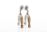 Pair of double mounted Spurs in unused condition by noted Texas Bit & Spur Maker Matt Humphreys, spu