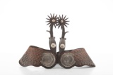 Pair of single mounted Spurs marked inside bands 