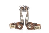 Pair of double mounted gal-leg Spurs, maker marked 