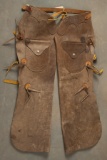 Pair of custom made Bullhide Batwing Chaps, with outside sewn pockets. Chaps were custom made for 