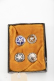 Collection of four miniature Texas Law Enforcement Badges measuring from 1