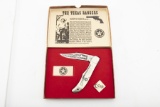 This lot consists of the following two items: Fine leather Dress Belt, size 42 with heavy brass oval