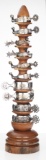 Unique hand turned mesquite 3-piece Spur Stand that measures 32 1/4