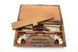 Cased, antique, pair of engraved C.H. Ballard Derringers, manufactured circa 1870, in quantities est